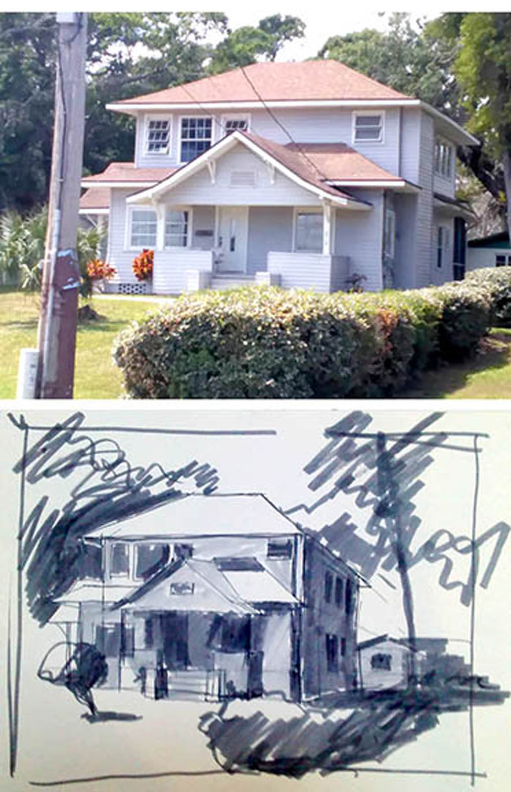 House with value sketch